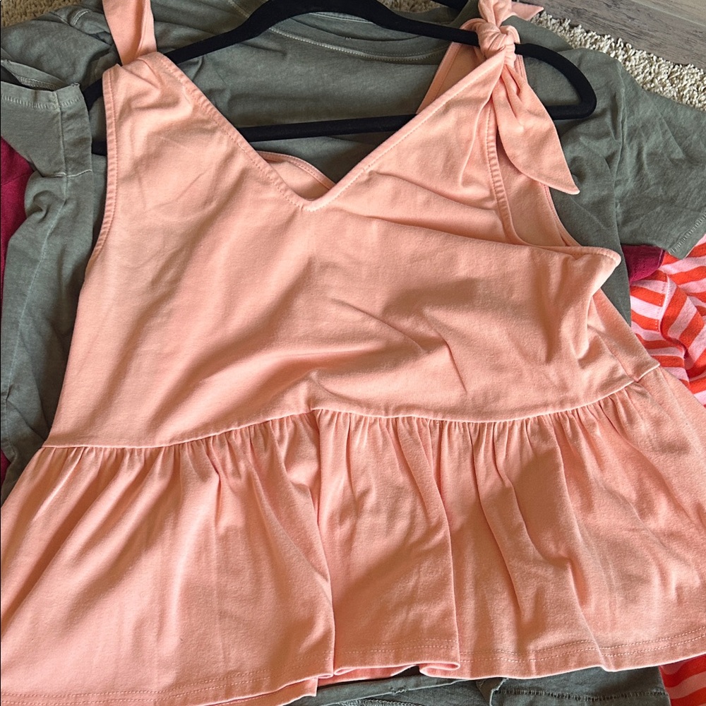 Versona Peach Ruffle Blouse